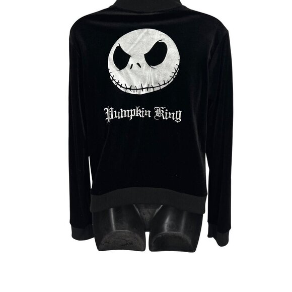 Disney Tim Burtons Nightmare Before Christmas Black Velour Jacket Medium M New - Picture 6 of 9